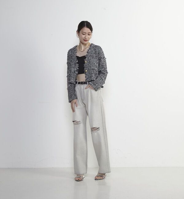 Soffitto「前スリット加工デニムパンツ」|デニム|