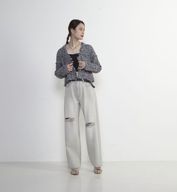 Soffitto「前スリット加工デニムパンツ」|デニム|