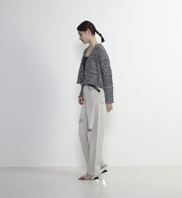 Soffitto「前スリット加工デニムパンツ」|デニム|