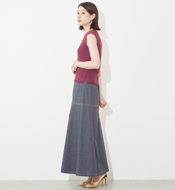 Soffitto「デニム調麻混ベルト付きスカート」|スカート|