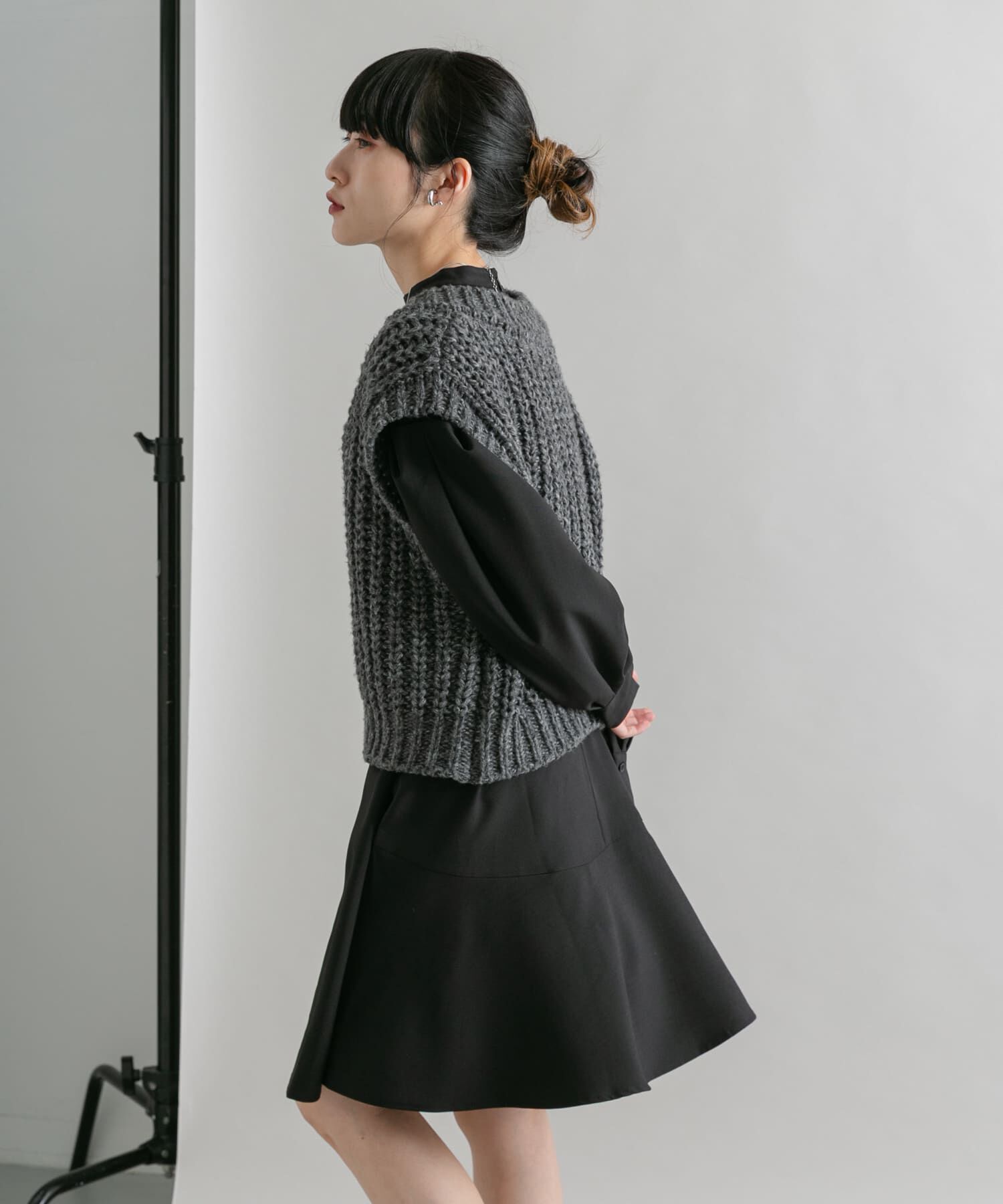  「タックスリーブミニワンピース」|ワンピース|