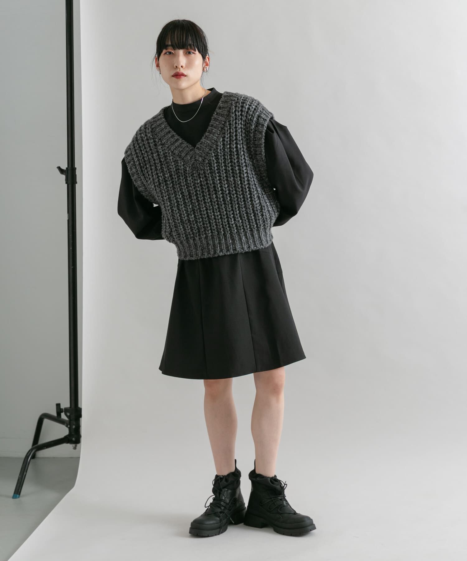  「タックスリーブミニワンピース」|ワンピース|