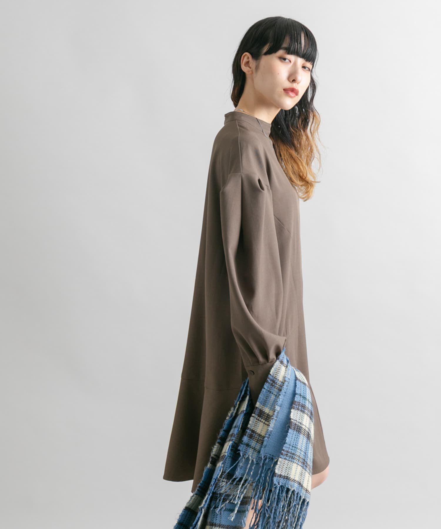  「タックスリーブミニワンピース」|ワンピース|