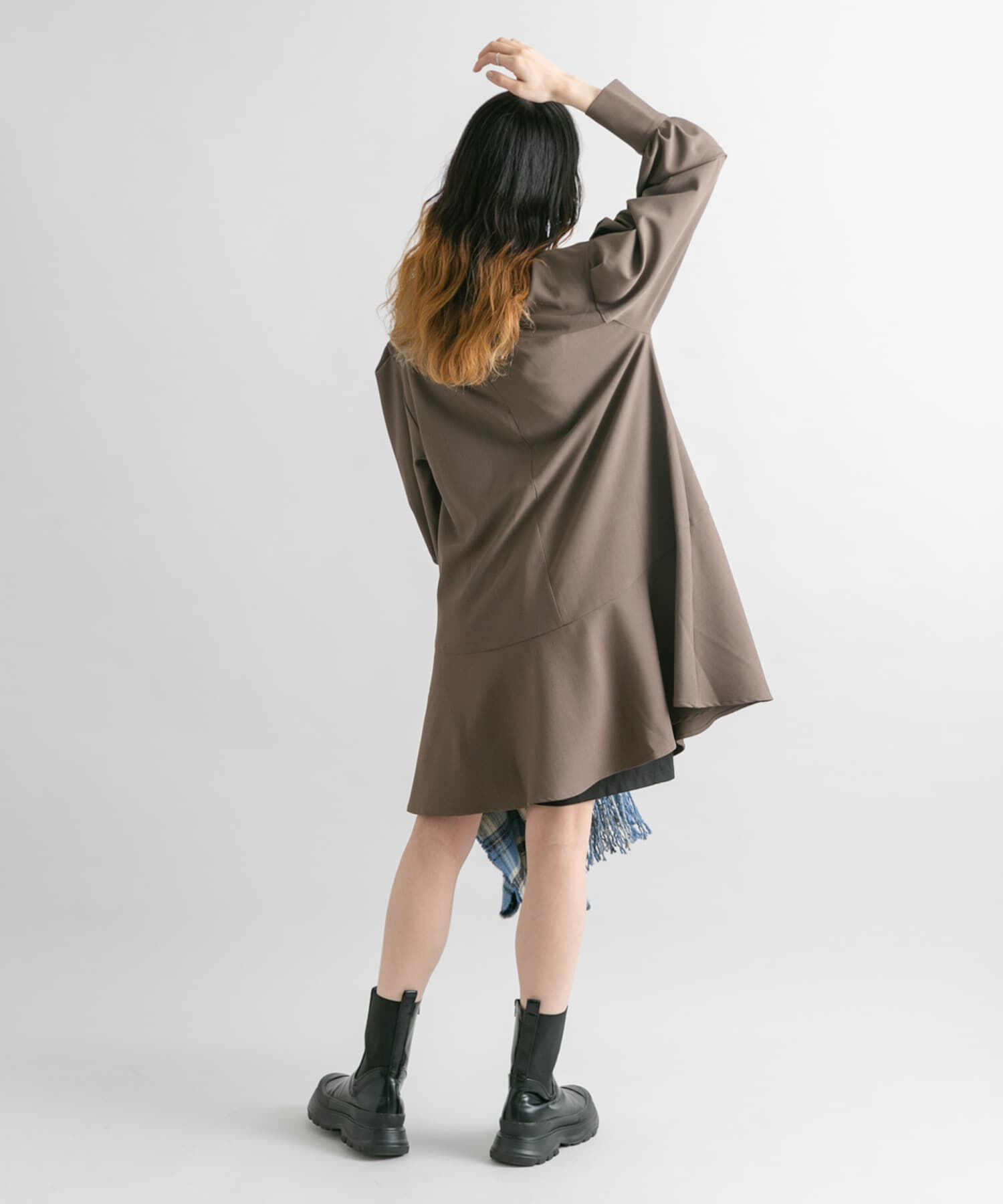  「タックスリーブミニワンピース」|ワンピース|