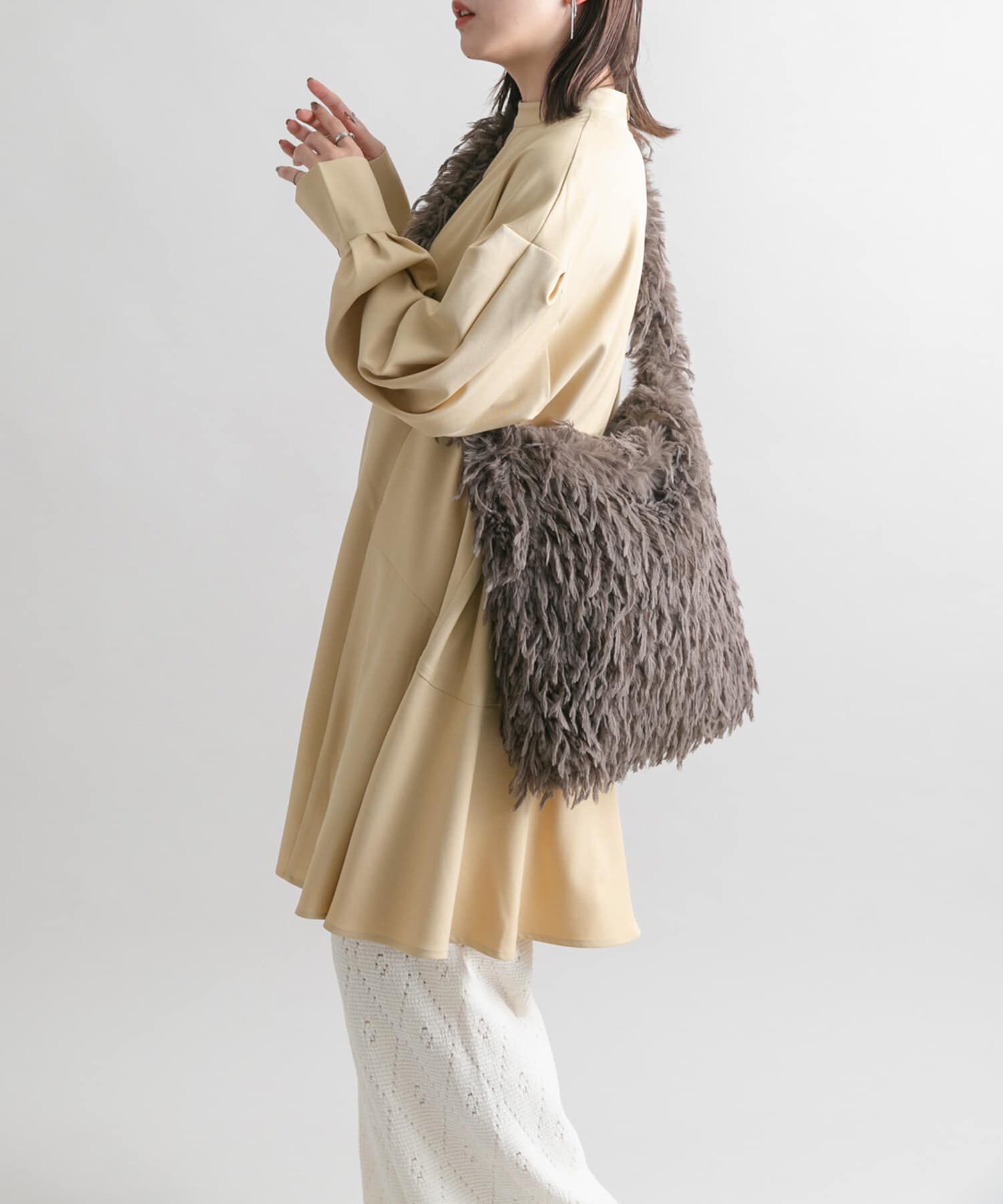  「タックスリーブミニワンピース」|ワンピース|