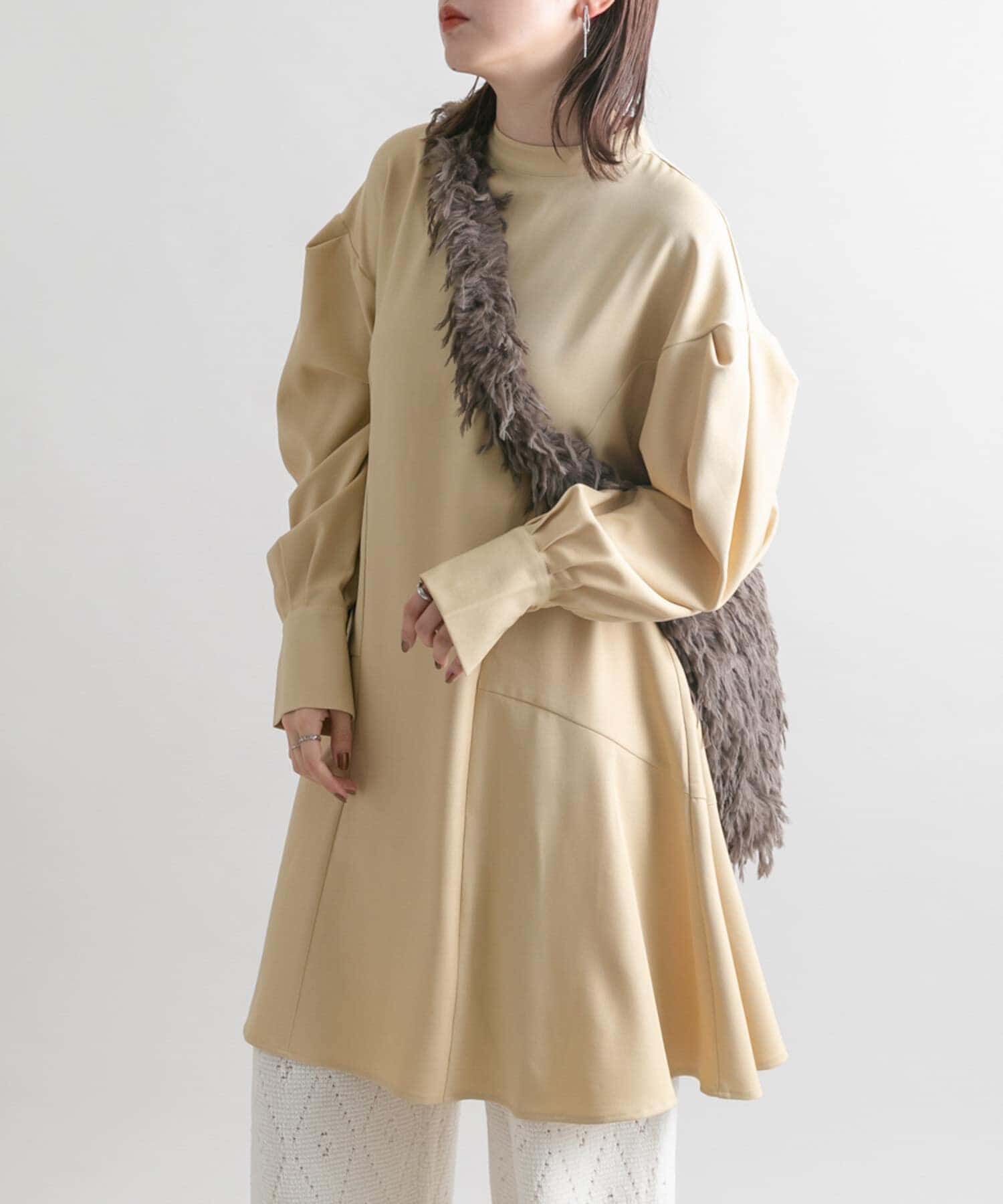  「タックスリーブミニワンピース」|ワンピース|