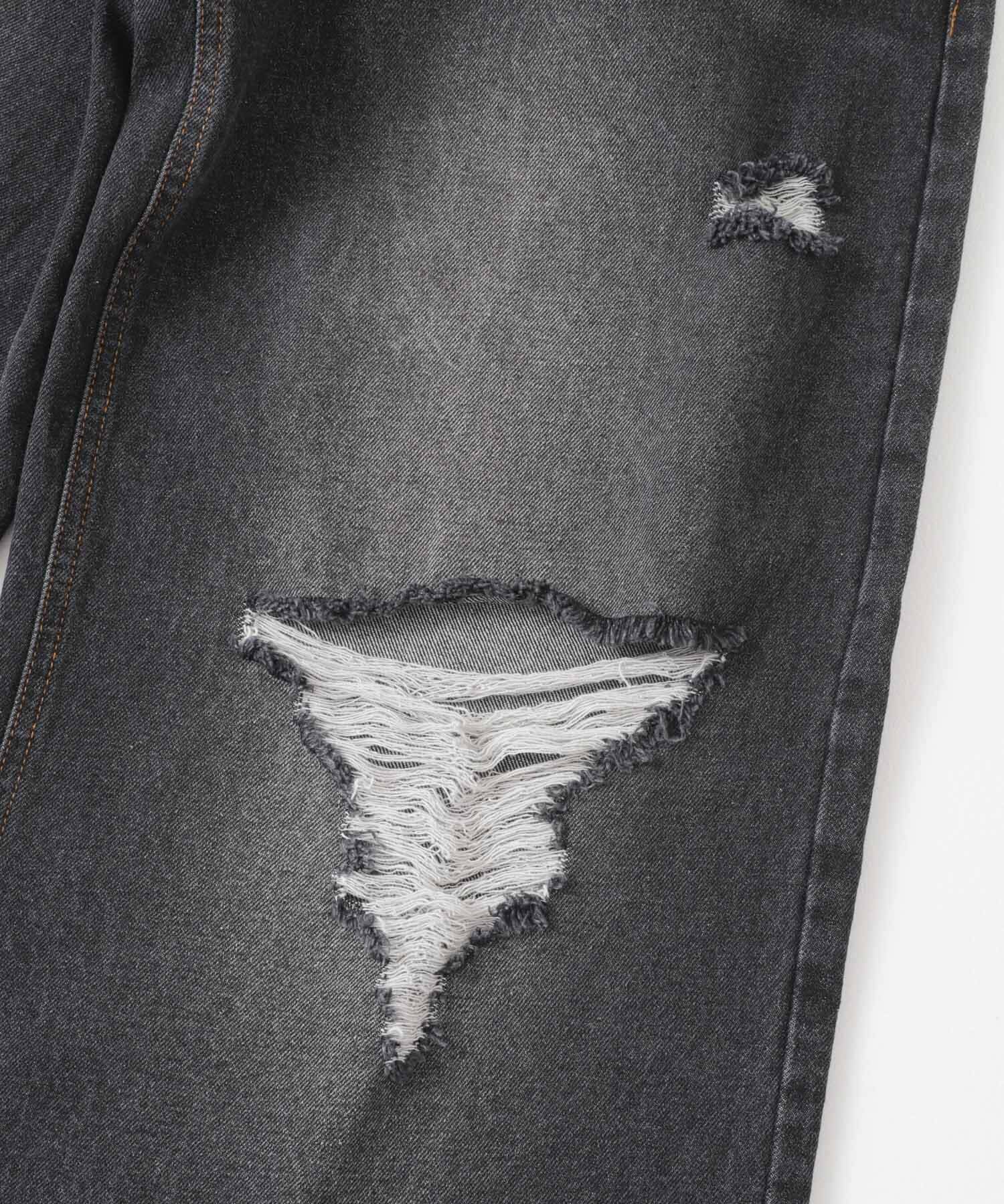 SENSE OF PLACE by URBAN RESEARCH「『ユニセックス』ダメージデニムワイドパンツ」|デニム|