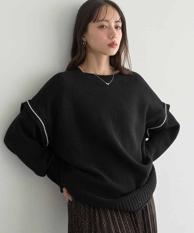 earth music&ecology「アンチピリングC/A選べる丈配色ニット」|ニット・セーター|