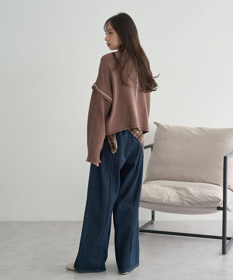 earth music&ecology「アンチピリングC/A選べる丈配色ニット」|ニット・セーター|