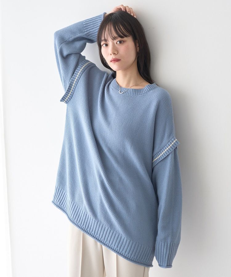 earth music&ecology「アンチピリングC/A選べる丈配色ニット」|ニット・セーター|