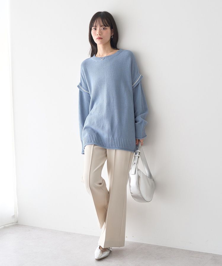 earth music&ecology「アンチピリングC/A選べる丈配色ニット」|ニット・セーター|