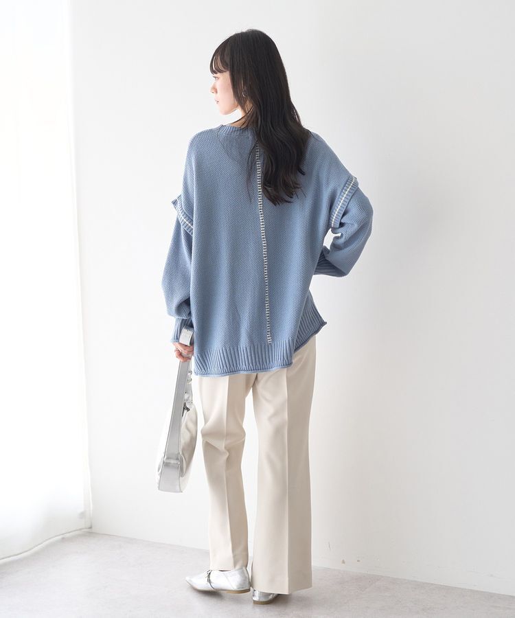 earth music&ecology「アンチピリングC/A選べる丈配色ニット」|ニット・セーター|