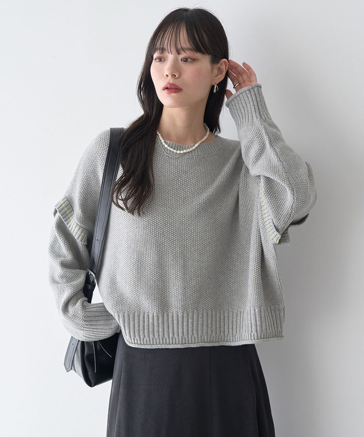 earth music&ecology「アンチピリングC/A選べる丈配色ニット」|ニット・セーター|