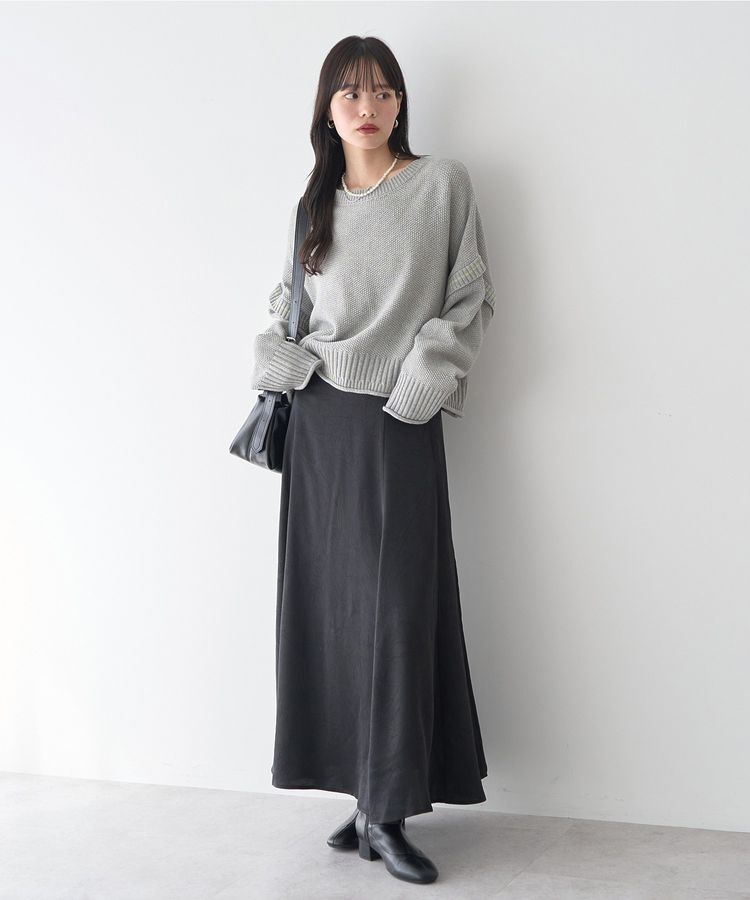 earth music&ecology「アンチピリングC/A選べる丈配色ニット」|ニット・セーター|
