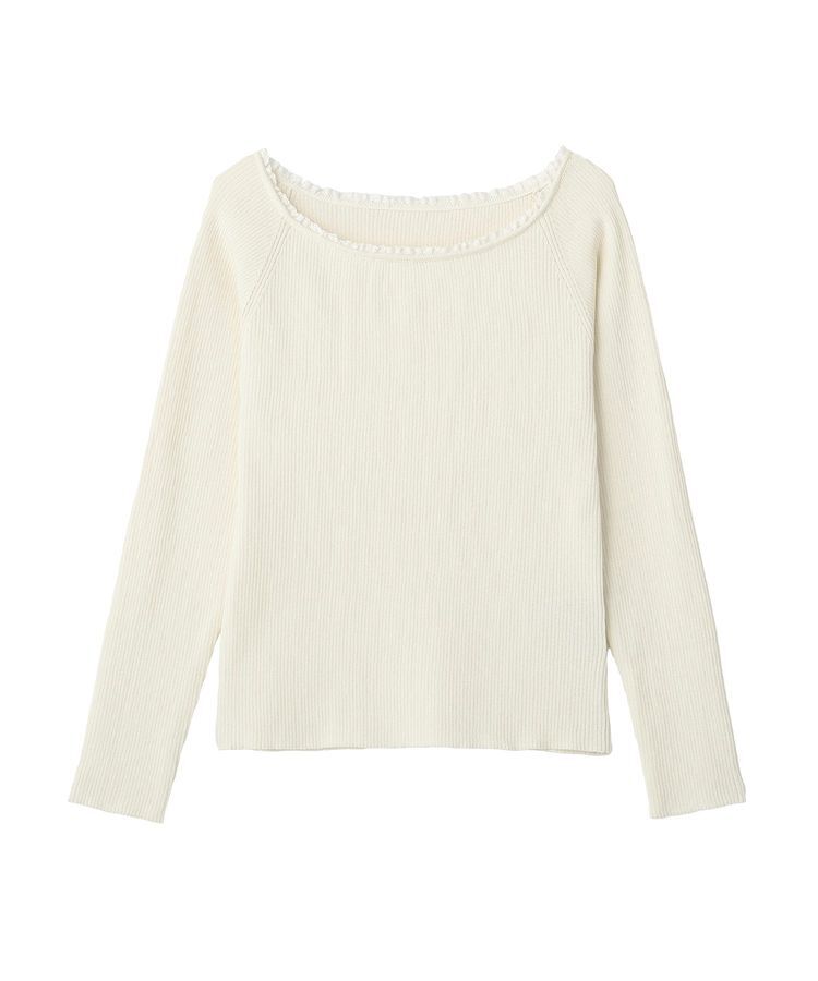 earth music&ecology「レーストリムリブニットプルオーバー」|ニット・セーター|