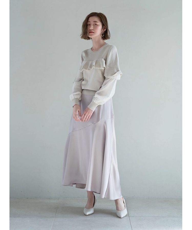 YECCA VECCA「アシメマーメイドサテンスカート」|スカート|