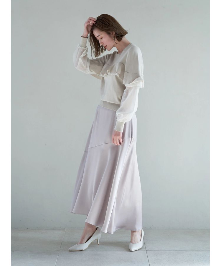 YECCA VECCA「アシメマーメイドサテンスカート」|スカート|