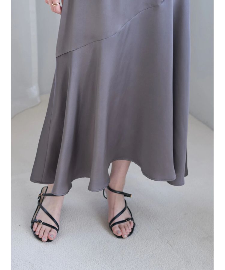 YECCA VECCA「アシメマーメイドサテンスカート」|スカート|