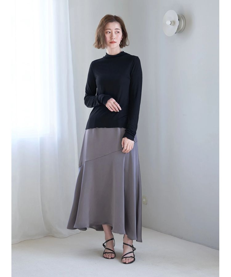 YECCA VECCA「アシメマーメイドサテンスカート」|スカート|