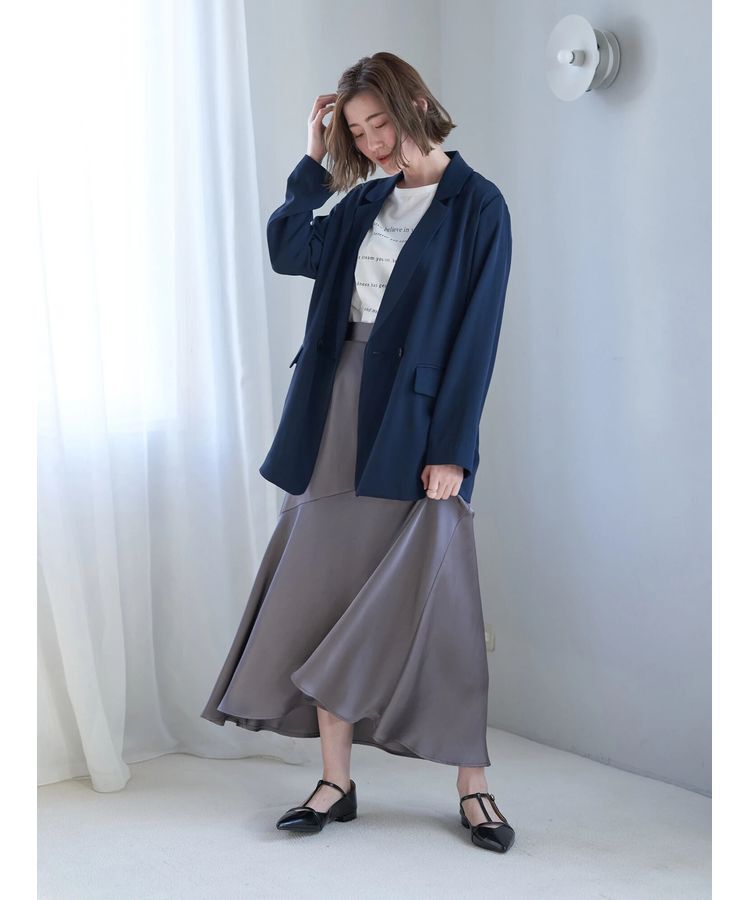 YECCA VECCA「アシメマーメイドサテンスカート」|スカート|