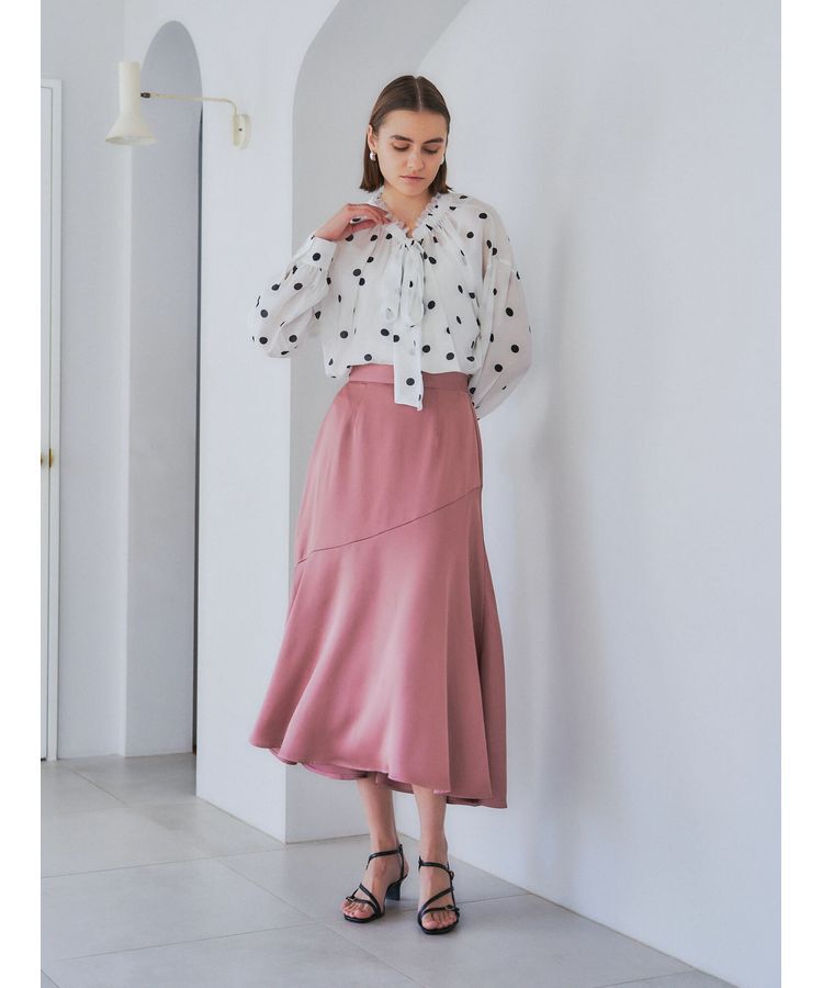 YECCA VECCA「アシメマーメイドサテンスカート」|スカート|