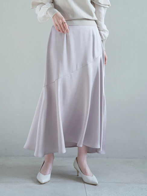 YECCA VECCA「アシメマーメイドサテンスカート」|スカート|
