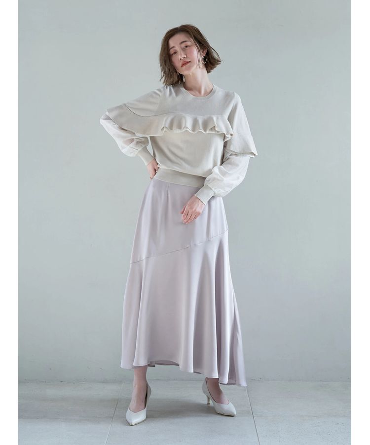 YECCA VECCA「アシメマーメイドサテンスカート」|スカート|