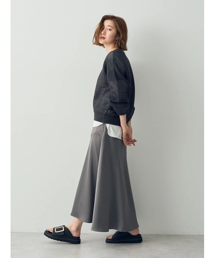 YECCA VECCA「アシメマーメイドサテンスカート」|スカート|