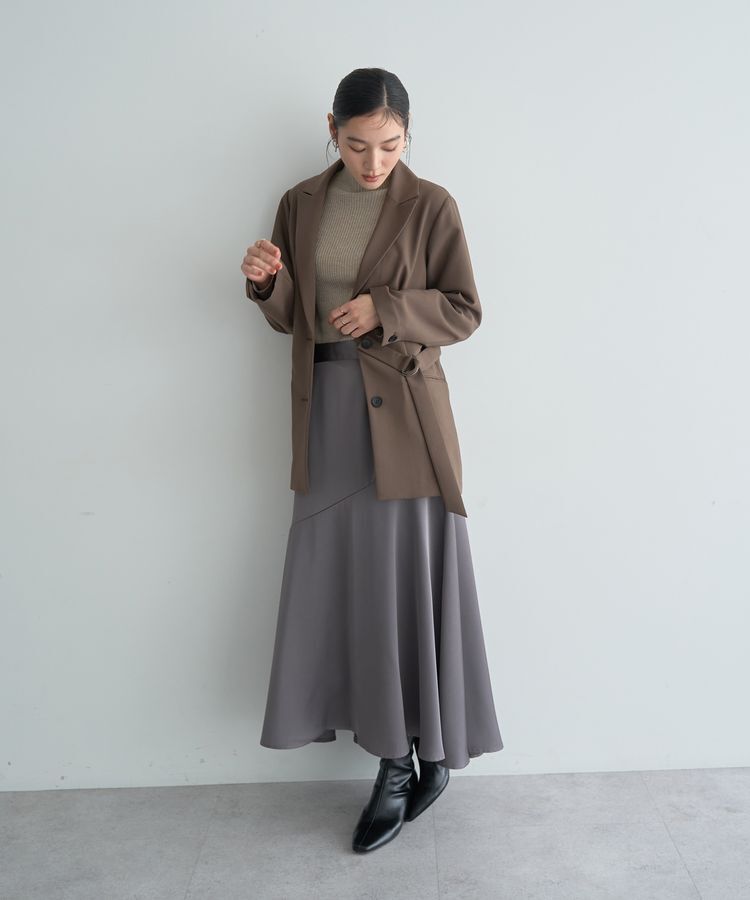 YECCA VECCA「アシメマーメイドサテンスカート」|スカート|