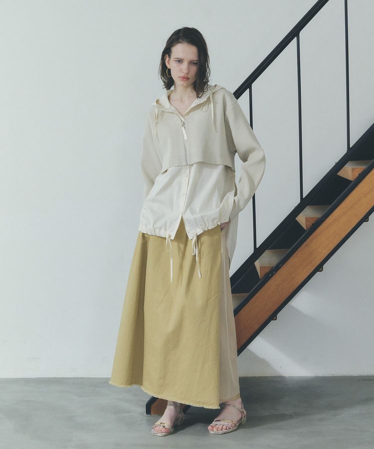 Editt by YECCA VECCA「異素材MIXロングスカート」|スカート|Beige