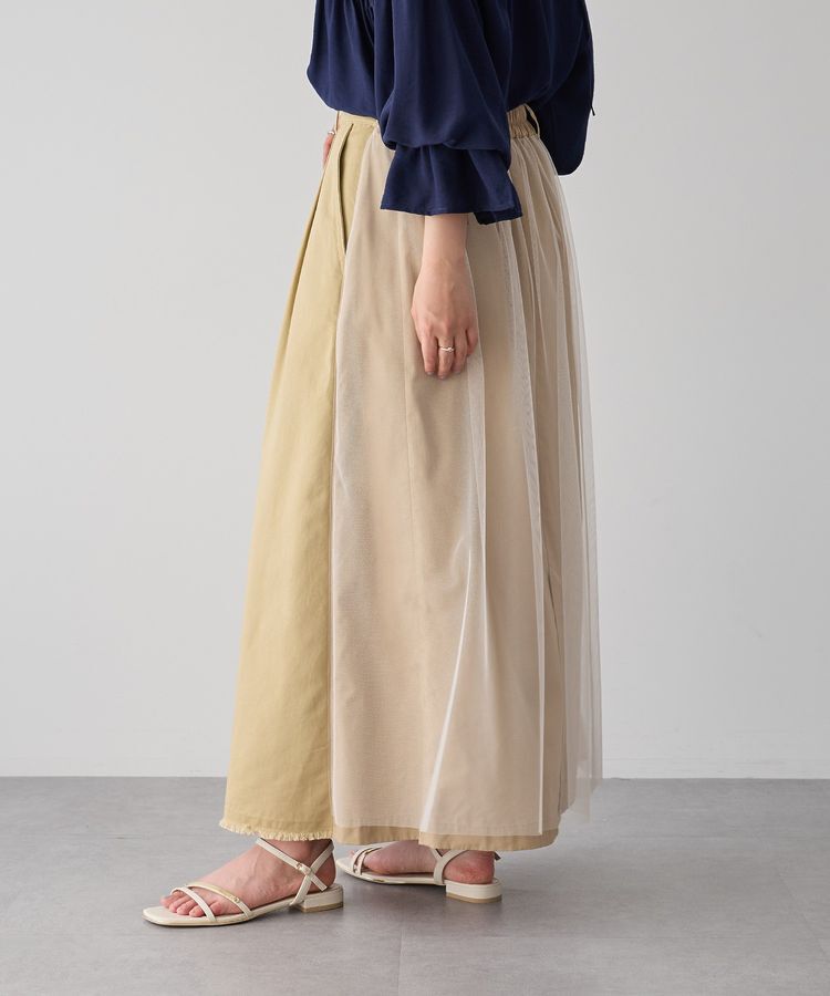 Editt by YECCA VECCA「異素材MIXロングスカート」|スカート|
