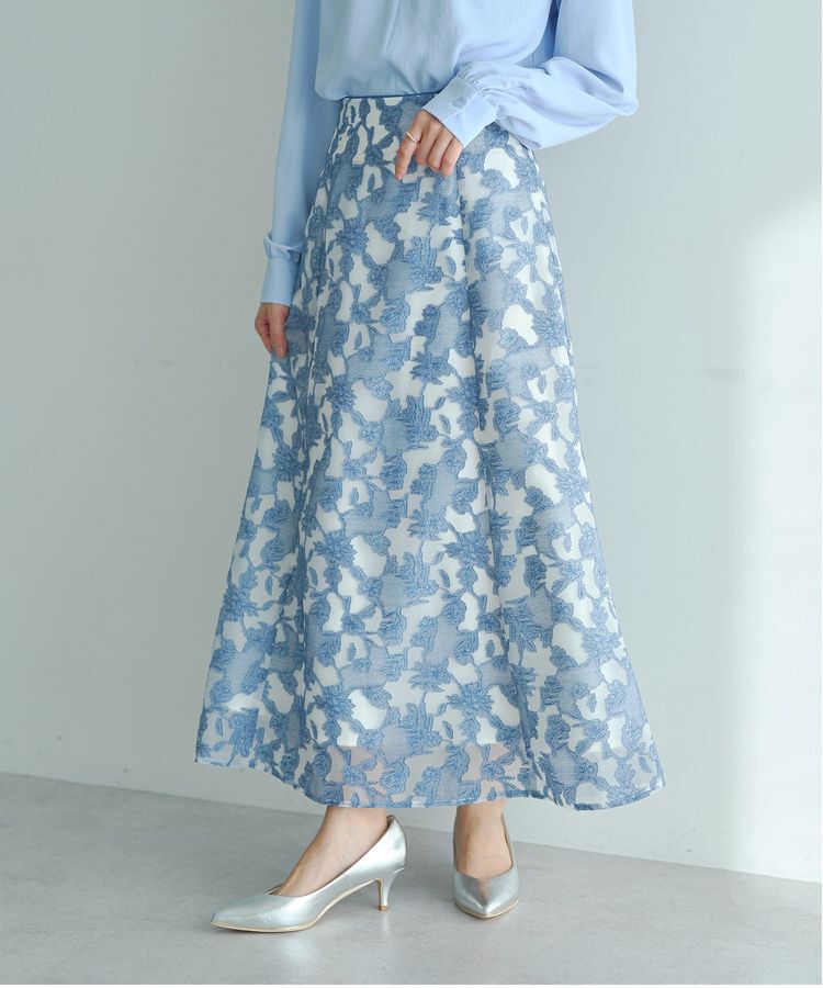 YECCA VECCA「シアーレース柄マーメイドスカート」|スカート|
