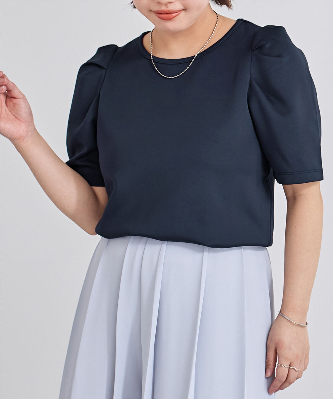 ur's「ボンディングタックスリーブトップス」|Tシャツ・カットソー|ネイビー