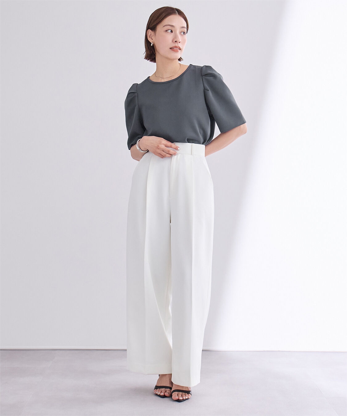 ur's「ボンディングタックスリーブトップス」|Tシャツ・カットソー|