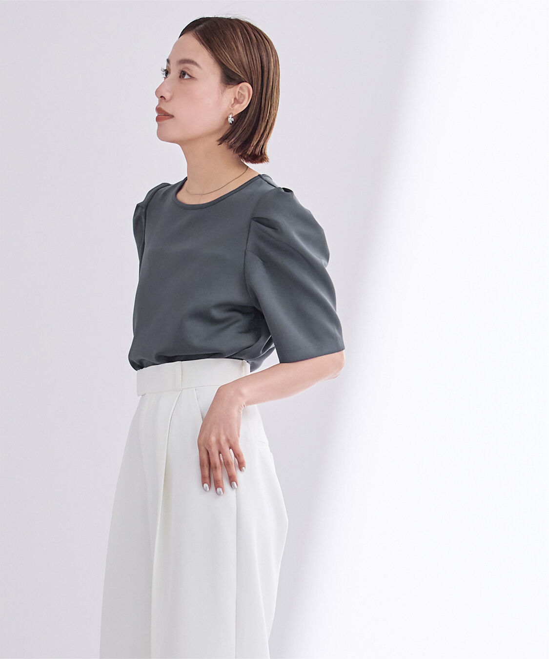 ur's「ボンディングタックスリーブトップス」|Tシャツ・カットソー|