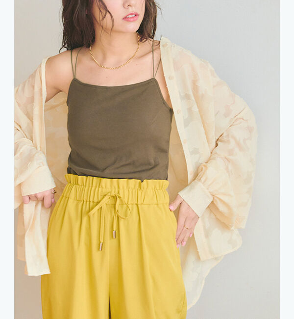 titivate「ダブルストラップカップ付きキャミソール」|キャミソール|チャコール