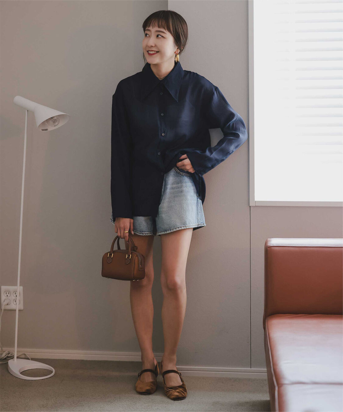 titivate「【さやかさんS/Sコラボ】デザイン襟シアーシャツ」|シャツ・ブラウス|