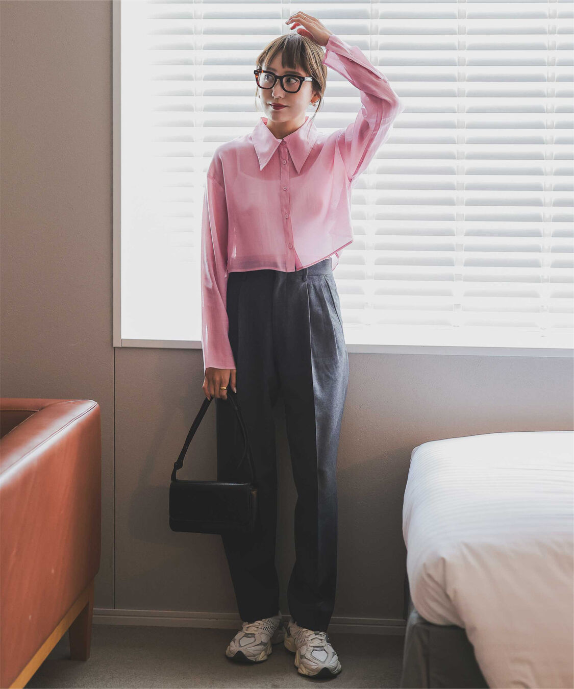 titivate「【さやかさんS/Sコラボ】デザイン襟シアーシャツ」|シャツ・ブラウス|