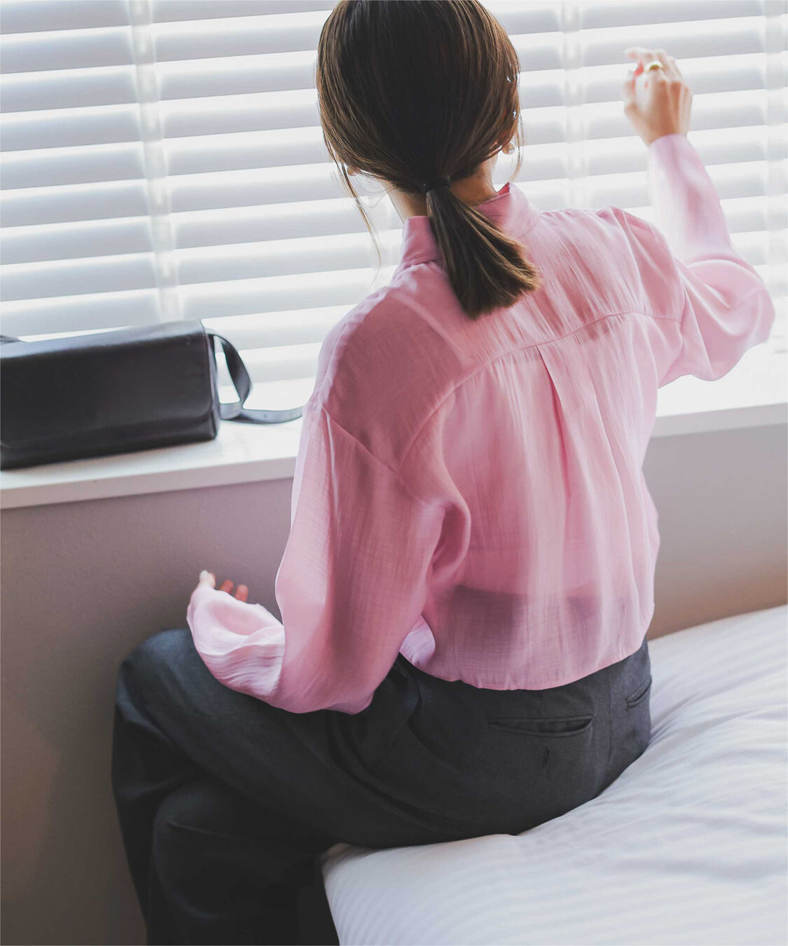 titivate「【さやかさんS/Sコラボ】デザイン襟シアーシャツ」|シャツ・ブラウス|