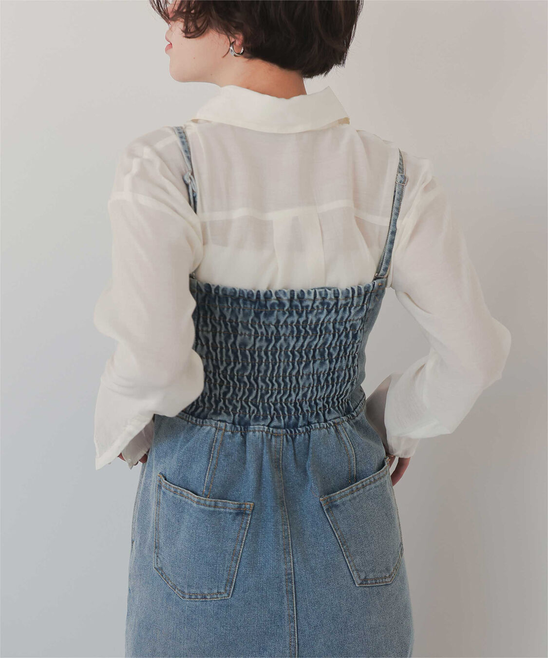 titivate「【さやかさんS/Sコラボ】デザイン襟シアーシャツ」|シャツ・ブラウス|