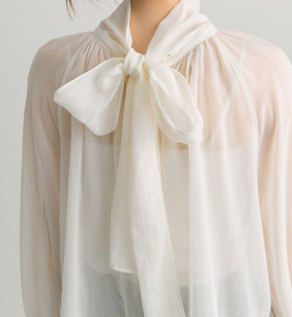  「シアーリボンタイ2WAYブラウス」|シャツ・ブラウス|