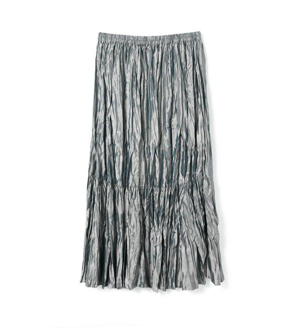 mizuiro ind「mizuiro ind サテンワッシャープリーツスカート」|スカート|グレー