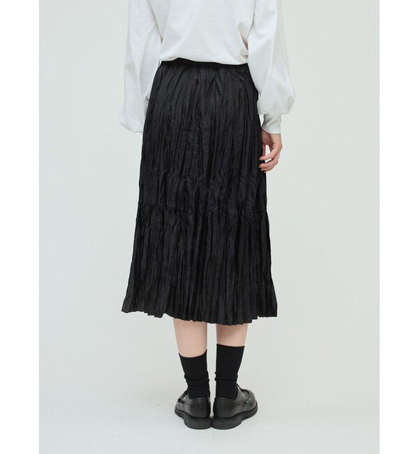 mizuiro ind「mizuiro ind サテンワッシャープリーツスカート」|スカート|