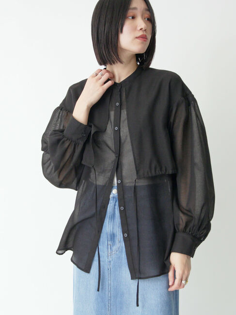 sm2rhythm「ボイルレイヤードブラウス」|シャツ・ブラウス|ブラック
