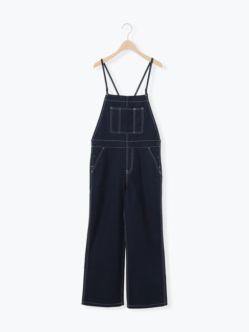 Samansa Mos2「配色ステッチサロペット」|その他|ネイビー