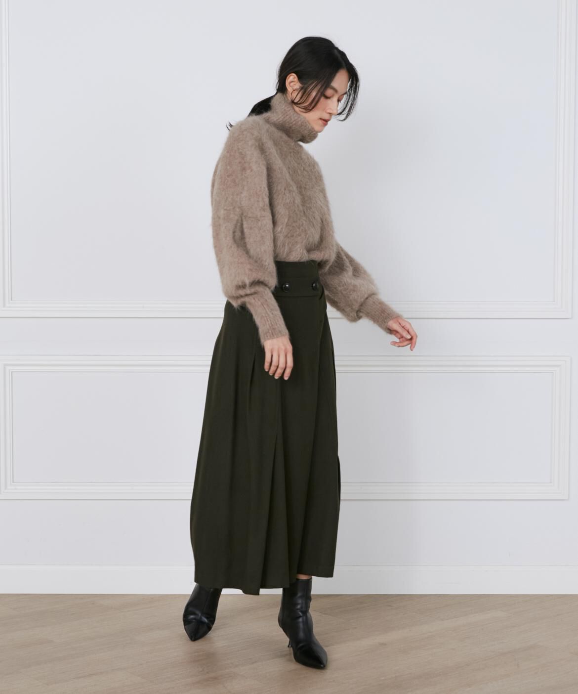 INED「フラノストレッチラップ風スカート《la veille by SUPERIOR CLOSET》」|スカート|