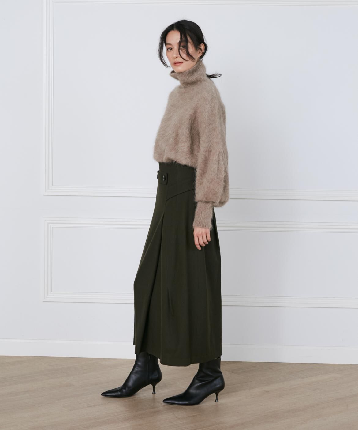 INED「フラノストレッチラップ風スカート《la veille by SUPERIOR CLOSET》」|スカート|