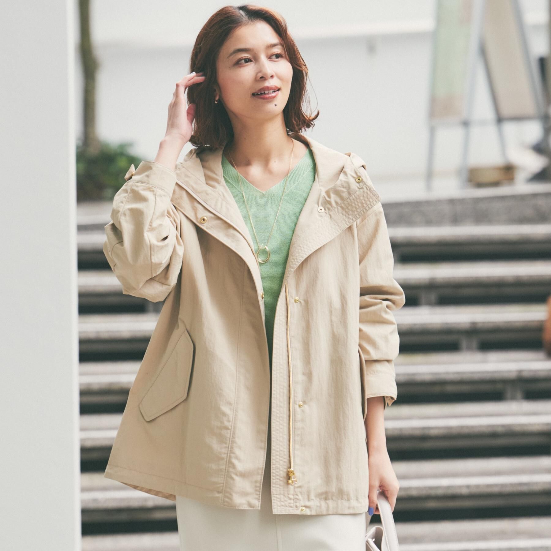 UNTITLED「【撥水/軽アウター】オーバーマウンテンパーカー」|ブルゾン・スタジャン|ベージュ(052)