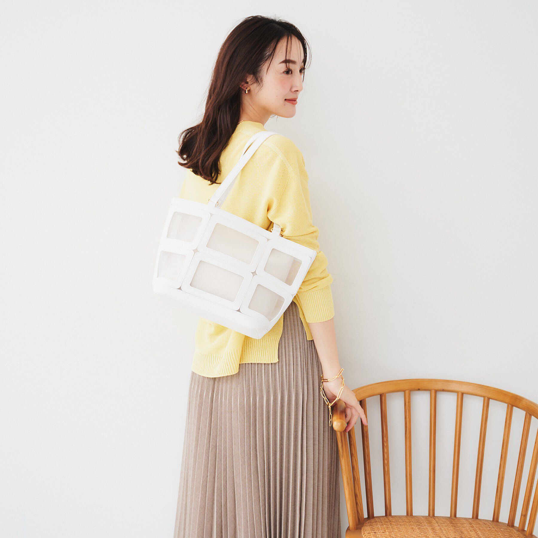 UNTITLED「チュールカットワークトート」|トートバッグ|