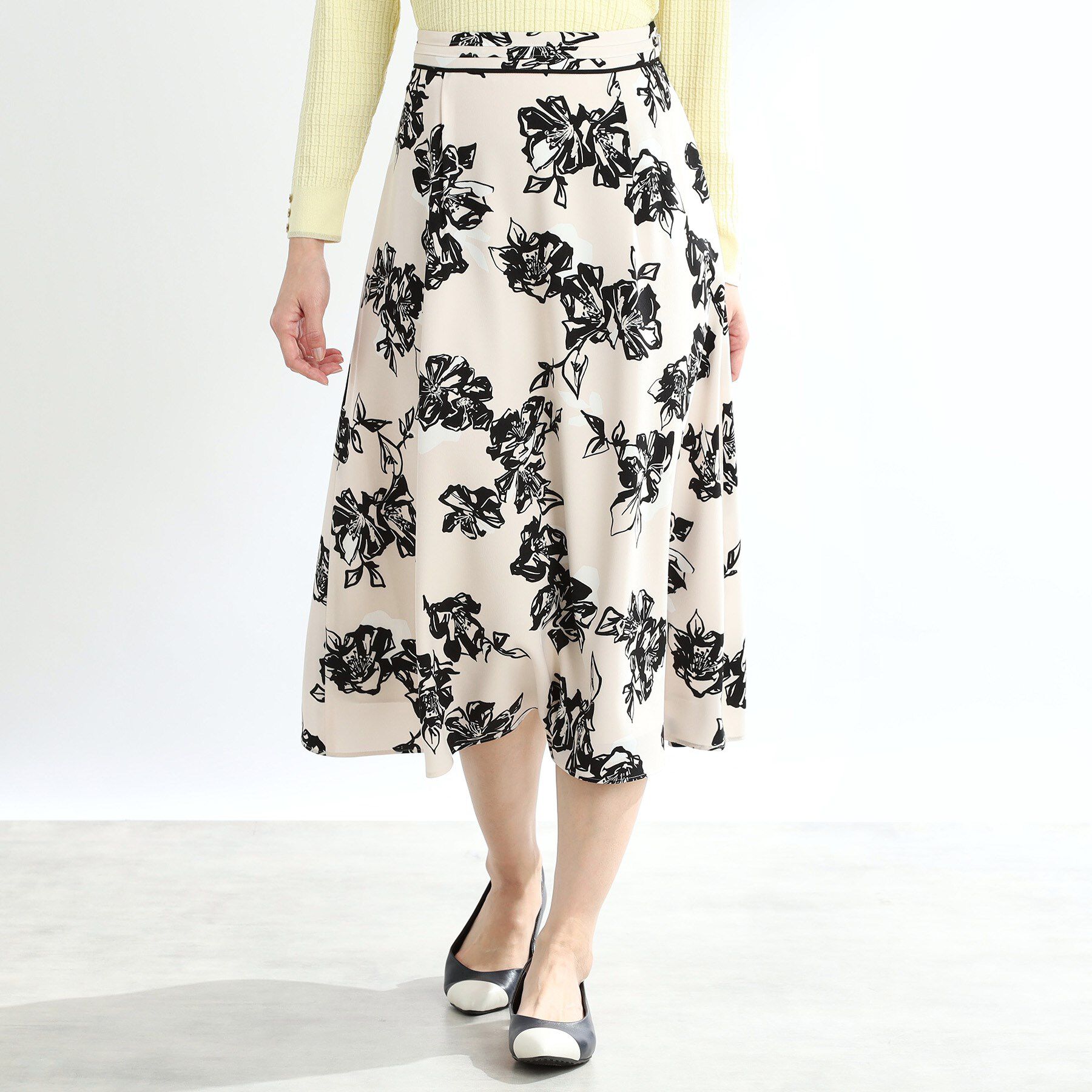 Reflect「【夏SALE／マシンウォッシュ可】フラワーフレアスカート」|スカート|